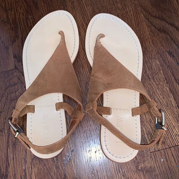 J. Crew brown/tan suede leather sandals - Picture 1 of 6